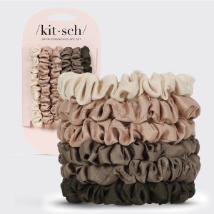 Eucalyptus Ultra Petite Satin Scrunchies 6pc set